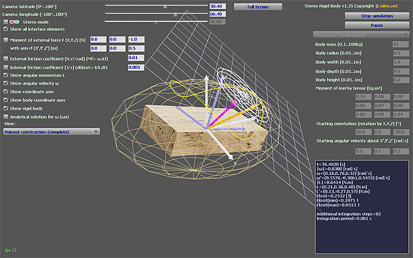 3D Rigid Body Simulation Tutorial Figure 1 - Screenshot of the simulation